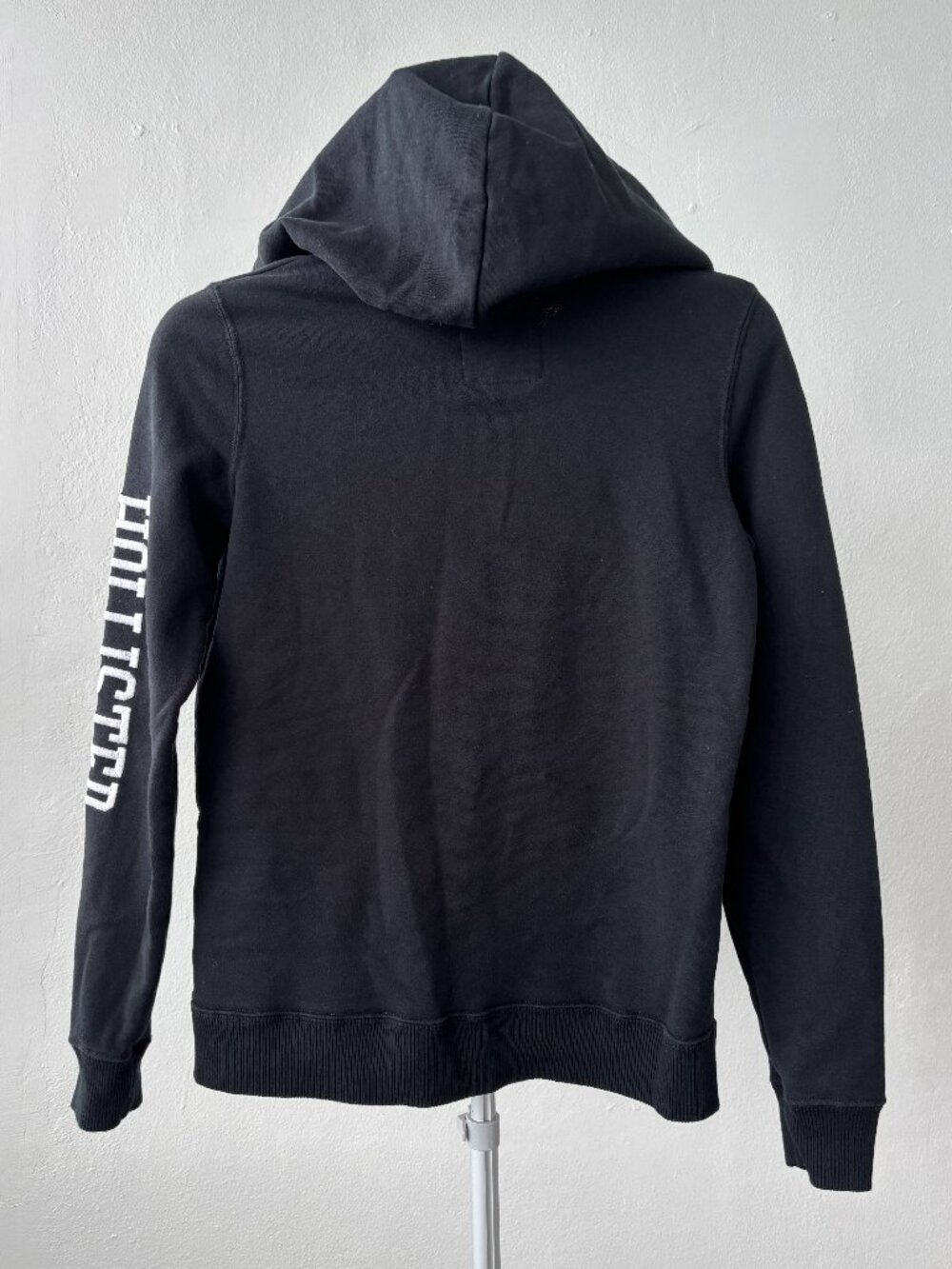 Hollister Zip Up Hoodie Mens S Black California Sleeve Text Retro Streetwear Y2K
